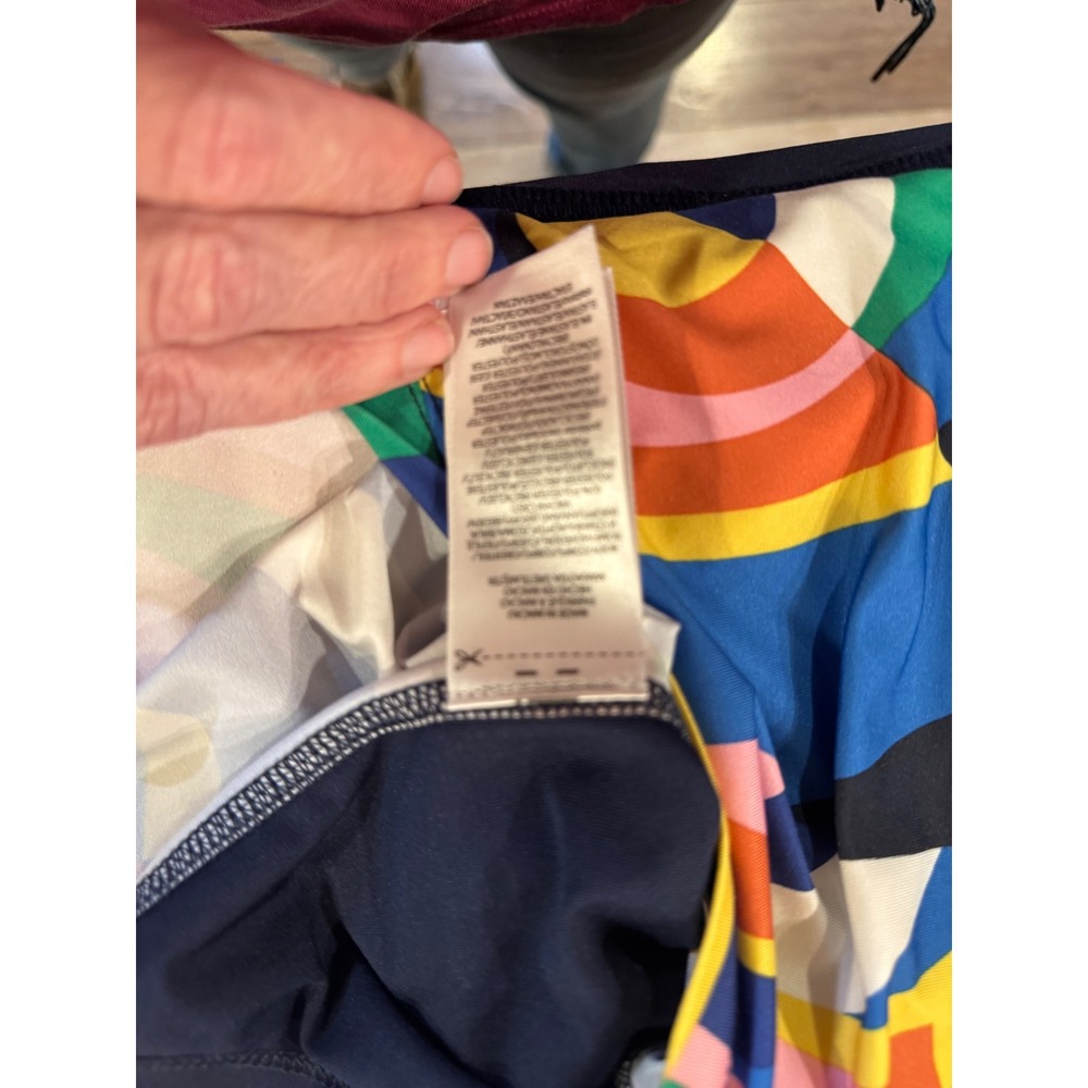RLX Ralph Lauren Girls Navy Multi Geometric Abstract Quarter Zip Top Size S 7 - Picture 12 of 12
